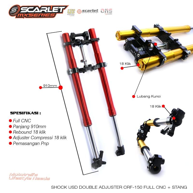 uupsidedown crf 150 L scarlet mxseries full cnc + stang , usd crf 150 full cnc , usd scarlet crf 150