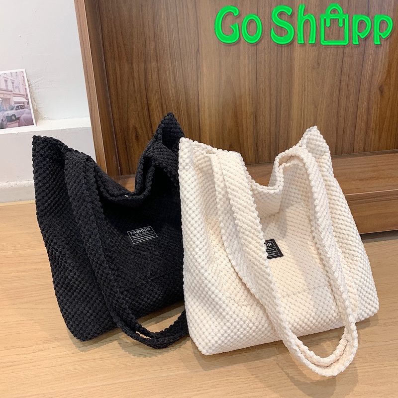Tas Tote Bag Corduroy Besar Premium Pria Wanita Import Fashion Korea Terbaru - Totebag Kuliah Jumbo Unisex - Tas Wanita Totebag Aesthetic Kekinian [TE07]