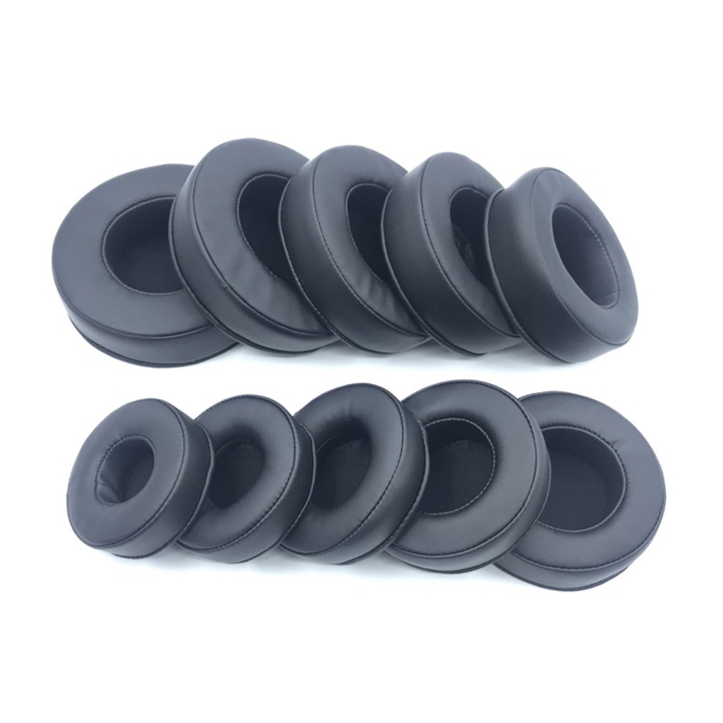 Gro 2pcs set Bantalan Telinga Bantalan Telinga Bahan Kulit PU Earpads Bantal Headphone 65mm-110mm