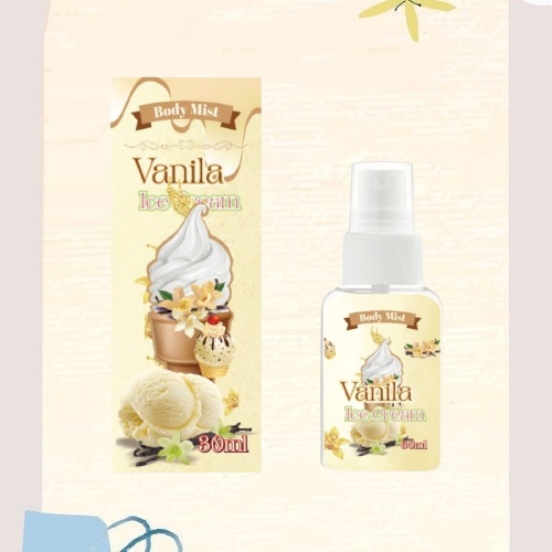 Kanzo - [BPOM] Parfum Body Mist Vanila Ice Cream 30ml Premium / Body Mist Vanila 30ml Best Seller / Minyak Wangi Vanilla 30ml