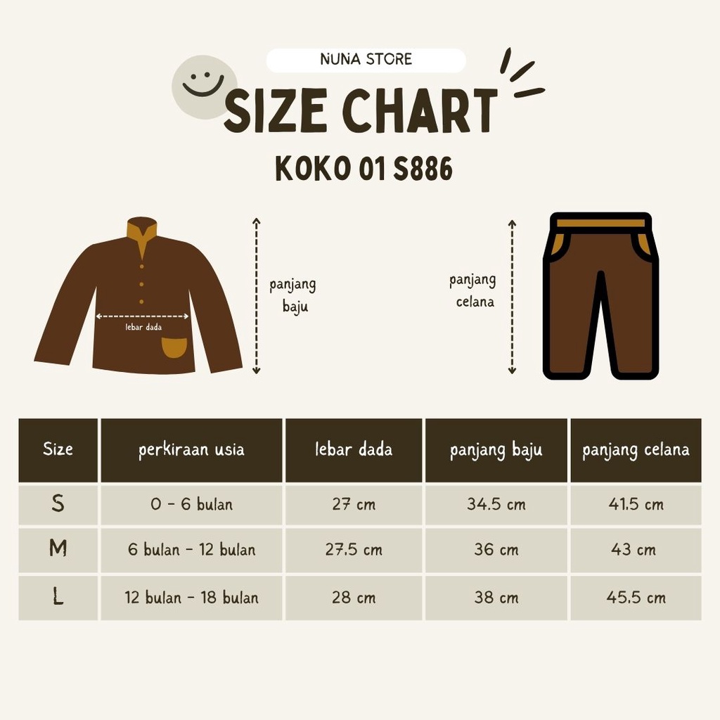 Setelan Baju Koko Anak Bayi laki laki/pakaian muslim anak cowok Usia 6 - 18 Bulan Koko S886-01