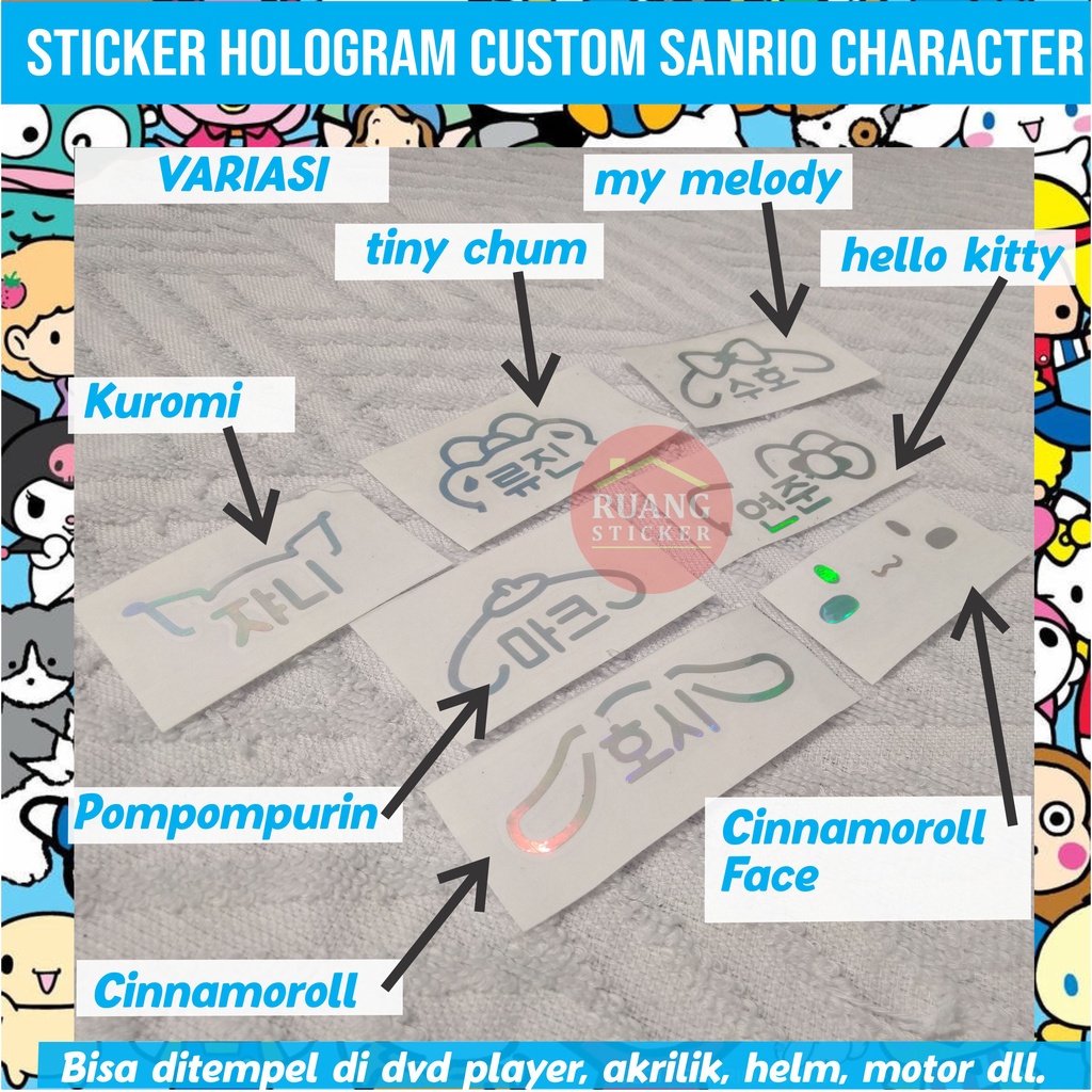 STIKER HOLOGRAM SANRIO CUSTOM FOR LIGHTSTICK