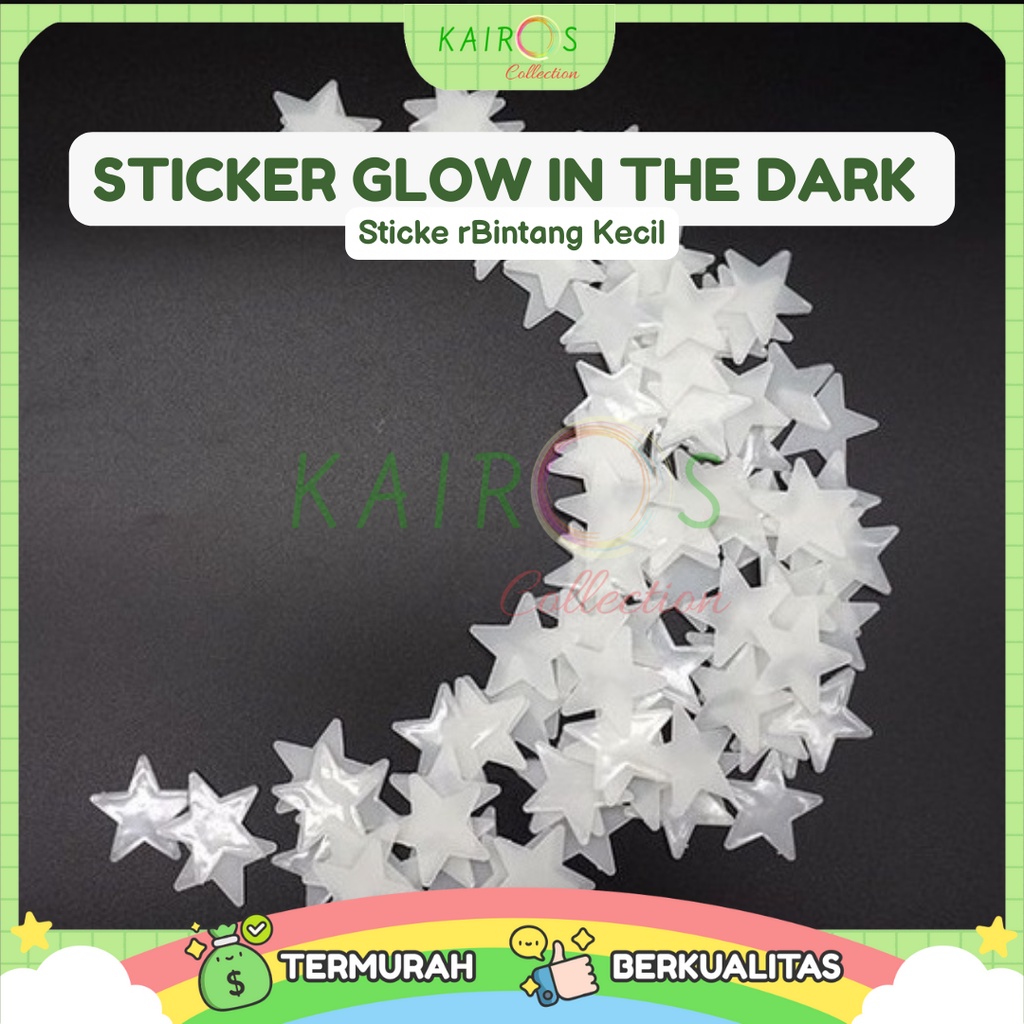 Sticker Dinding Bintang Kecil Glow In The Dark Hiasan Dekorasi Kamar