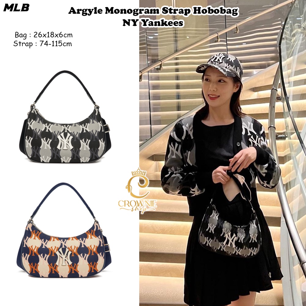 Original Argyle monogram strap hobo bag NY yankees bag