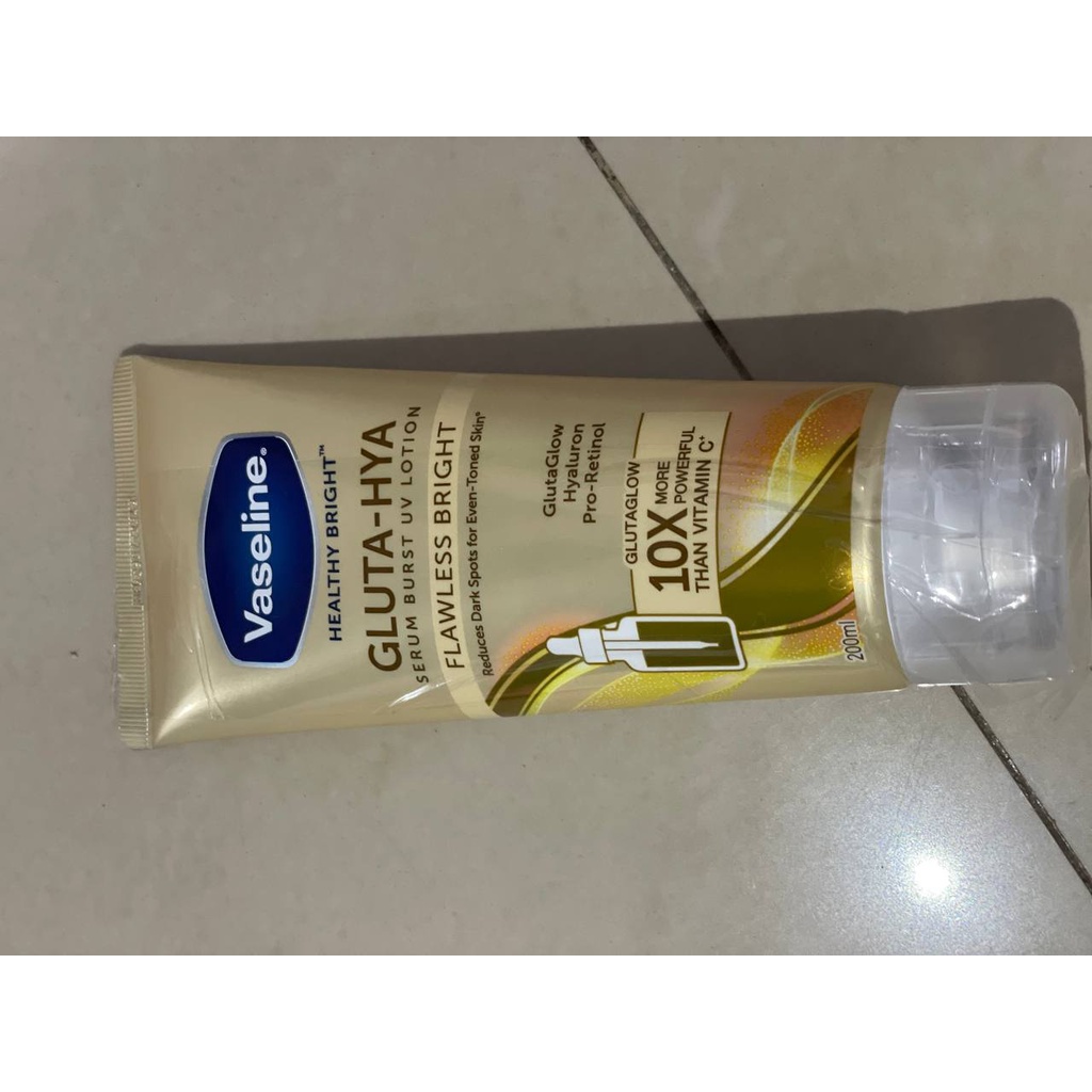 PROMO Vaseline Healthy Bright Gluta-Hya serum burst UV niacinamide dewy radiance dan flawless brigh BPOM 200ML