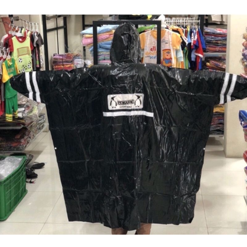 Jas Hujan Ponco Lengan JUMBO BIG SIZE Penguin P 535 Hippo Dewasa Pria Wanita / Penguins Raincoat Poncho Mantel Hujan Pinguin Kelelawar Cewek Cowok Remaja Batman Phonco Tebal Kuat Berkualitas Terbaru Harga Grosir