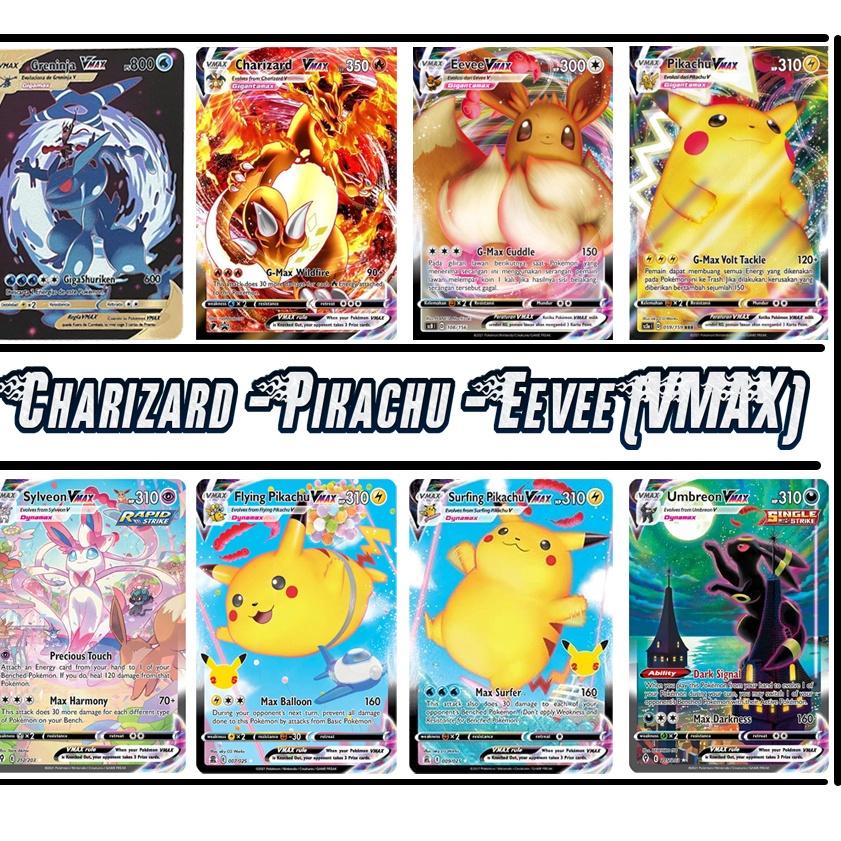 PRODUK TREND KARTU POKEMON TCG HOLOGRAM SPECIAL CHARIZARD EEVEE PIKACHU - VMAX 3681 ㅮ