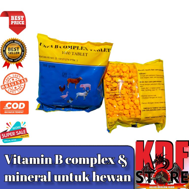 Vitamin B Komplek Ayam Sapi USFA 1000 Tablet