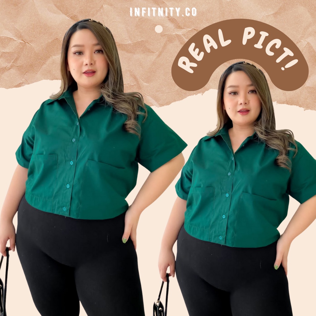 CROP TOP KEMEJA BIG SIZE