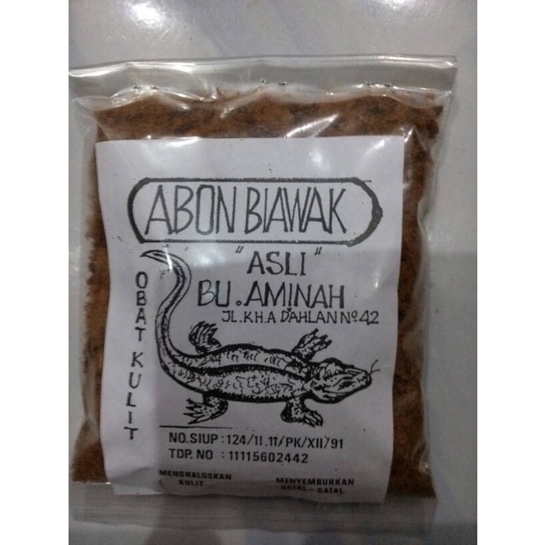 abon biawak asli ibu aminah kemasan 100 gram obat gatal gatal kulit kadas kurap exim panu bisul aler