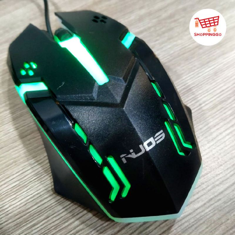 Mouse Gaming NUOS X1 Mouse Kabel RGB LED Colour Warna Game Murah