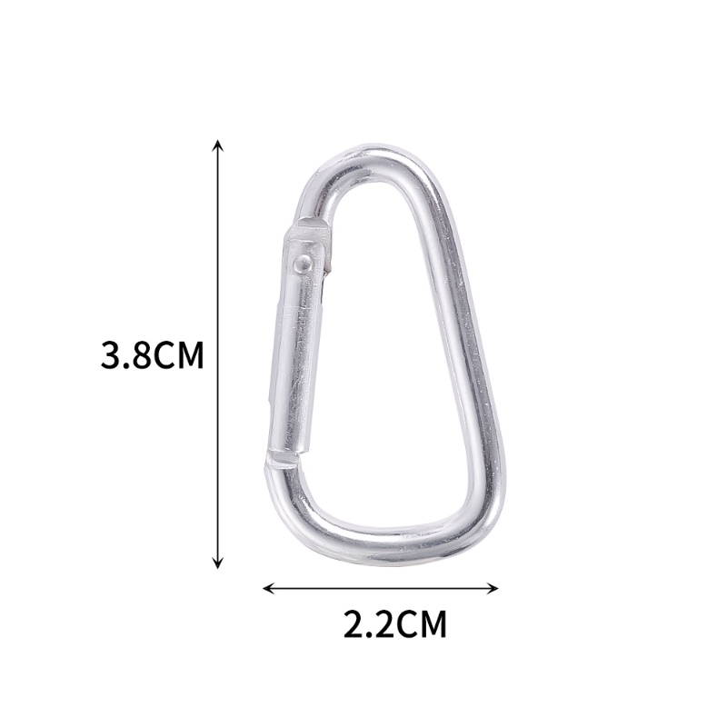 Gantungan Kunci Carabiner Bentuk D Bahan Aluminum Alloy Warna Silver Untuk Camping Hiking Traveling