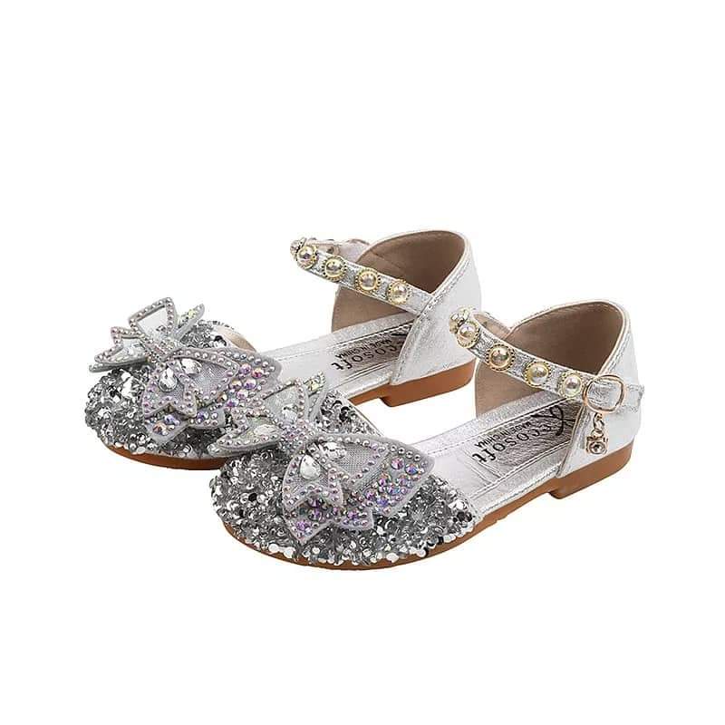 Sepatu Sandal Pesta Anak Perempuan Flat Pearl