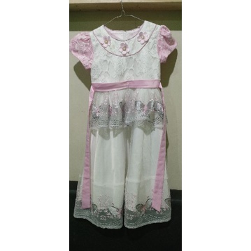 Sale murah gaun pesta anak warna putih pink preloved