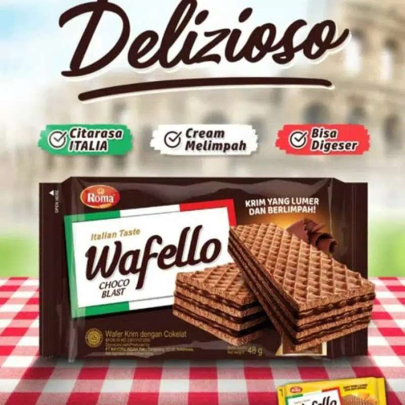 

Wafello Coklat 43g 1pak isi 10pcs