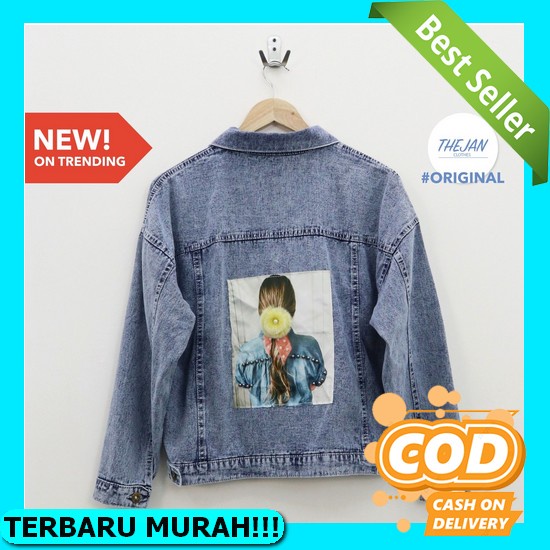 Jacket Denim Crop Jumbo Wanita Ld 120 Bahan Jeans Non Stretch Jaket Krop Jins Snow Cewek Remaja Dan 