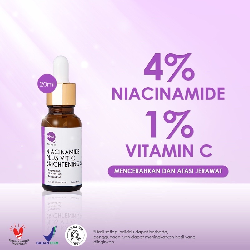 Serum Pencerah Wajah Vit C / Niacinamide Plus Vit C Pipiqiu Promo Sen