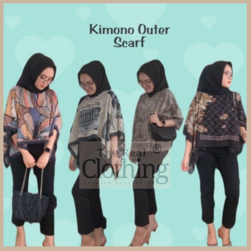OOTD Outer Scarft Kimono Kekinian/ Kimono Outerscarft Wanita Motif Motif Terbaru