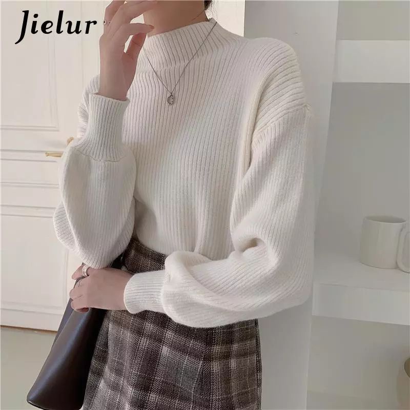 Sweater#Turtleneck#Rajut#Wanita#Terbaru#Lengan#Lentera#Lengan#Balon