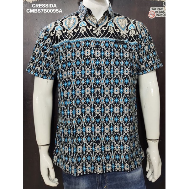 kemeja batik pria , batik print lengan pendek CRESSIDA