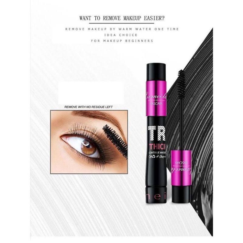 Mascara Lameila Volumizer Ultra Thick Mascara La Mei La Volumizer Thick Waterproff Fiber Eyelash Primer Anti Air Tahan Lama Melentikan Bulu Mata Berkualitas OYAYA KOSMETIK PEKANBARU ecer Grosir RIAU