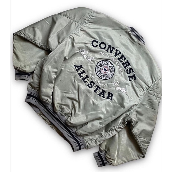 Jaket varsity vtg converse boston made in usa silver
