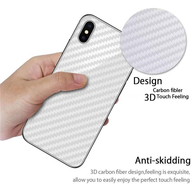 Film Pelindung Layar Belakang Bahan Serat Karbon 3D Untuk iPhone 14 13 12 11 Pro Max Mini X XS Max XR 14 Plus 7 8 6 6s Plus SE 2020 2022