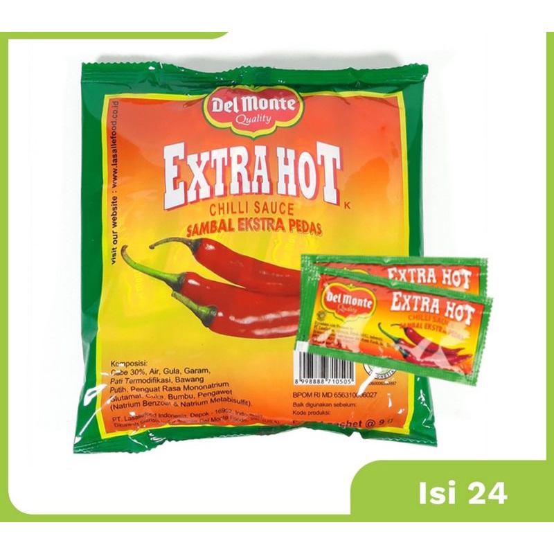 

DELMONTE del monte saus sambal EXTRA HOT sachet 24 x 9 gram