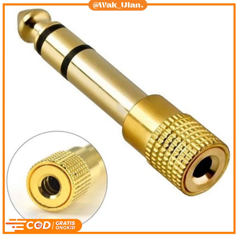 AUDIO CONECTOR CONNECTOR KONEKTOR CONVERTER AUDIO 6.5 MALE TO 3.5 FEMALE GENDER SOUND SPEAKER