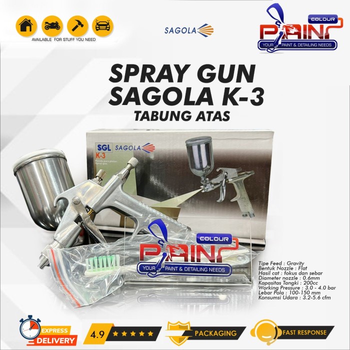 Spray Gun Tabung Atas Sagolaa Sagola K3 R3 / Alat Semprot Cat