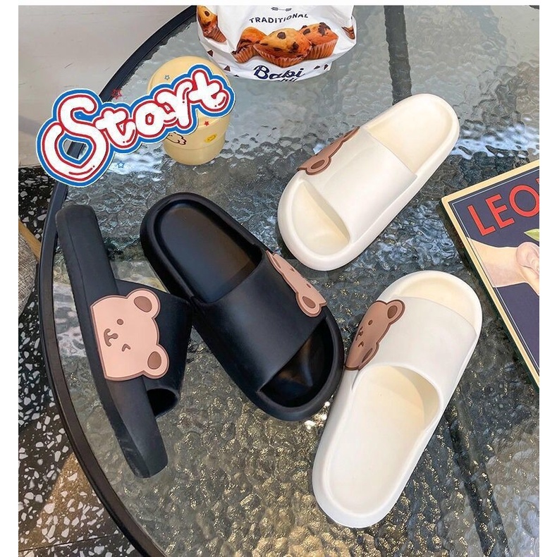 DS-D Sendal / Sandal Wanita Empuk Cute Bear Face Women Slippers 0818