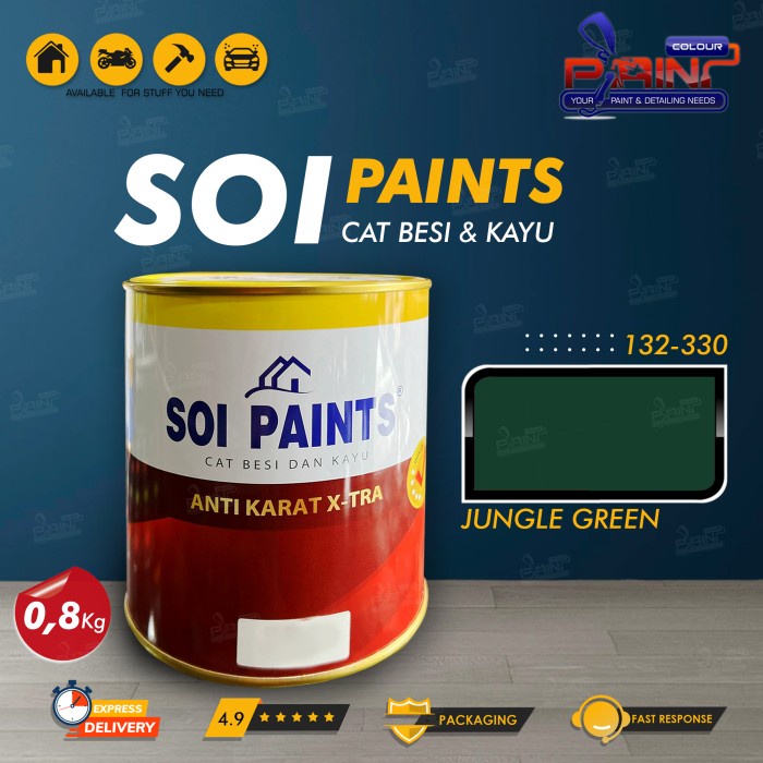 SOI Paints Cat Besi &amp; Kayu 330 JUNGLE GREEN 0,8kg