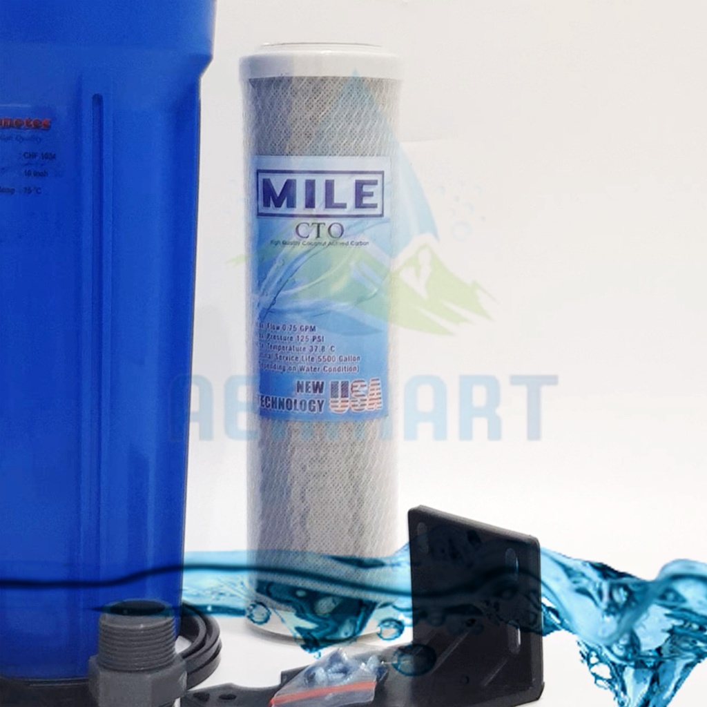 Paket Filter Air Eugen CTO 1 Tahap - Housing Blue Drat 3/4