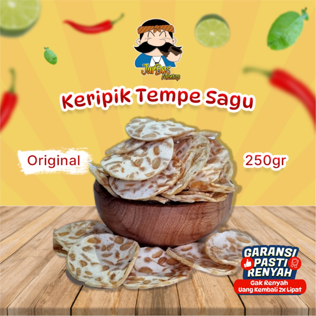 Keripik Tempe Sagu Rasa Original Juragan Basreng 250gr Makanan Ringan