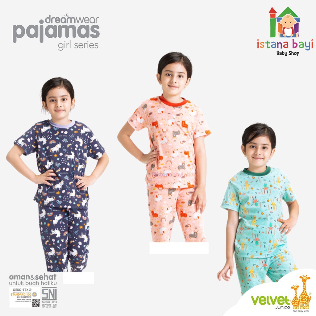 VELVET JUNIOR PIYAMA DREAMWEAR GIRL/BOY - PIYAMA PENDEK PANJANG 8-10 TAHUN /PIYAMA ANAK