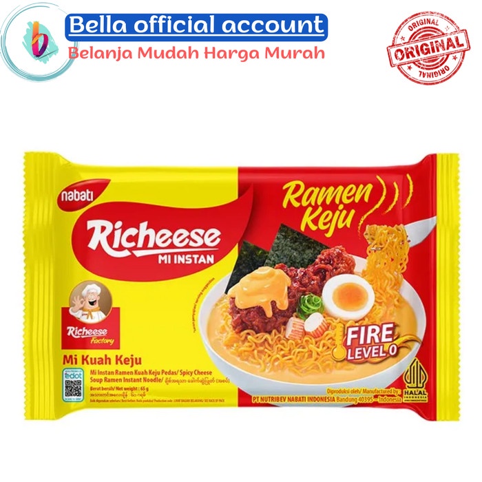 

Richeese Mie Instan Ramen Keju 5 Pcs x 65 gr / 1 pcs - 1 pcs