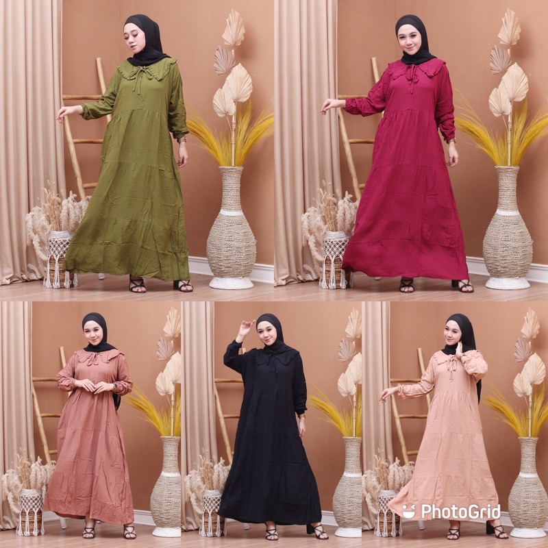GAMIS RAYON POLOS TERMURAH BUSUI || GAMIS RAYON SYARI PREMIUM FELISHA HOMEY DRESS RAYON IMPORT MURAH
