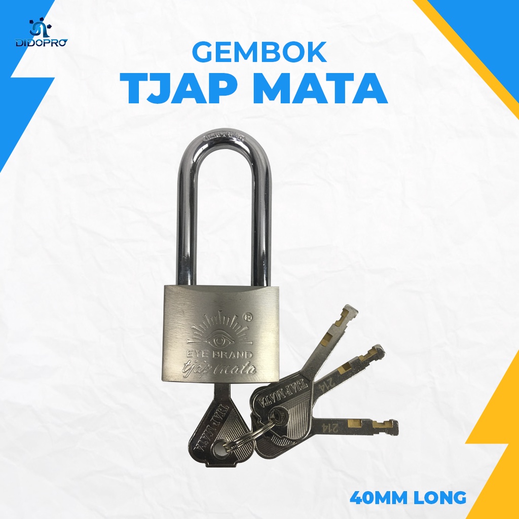 Gembok 40 mm Leher Panjang Tjap Mata Germany Padlock Cap Mata 40mm