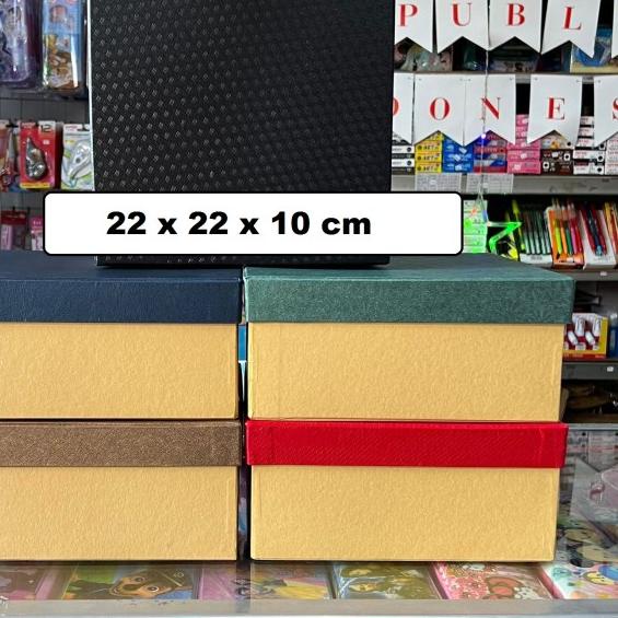 Box Hard Box 25 x 25 x 12 cm, Kotak Kado, Box Hampers, Packaging, Gift - Tutup warna, 22 x 22 x 10 c