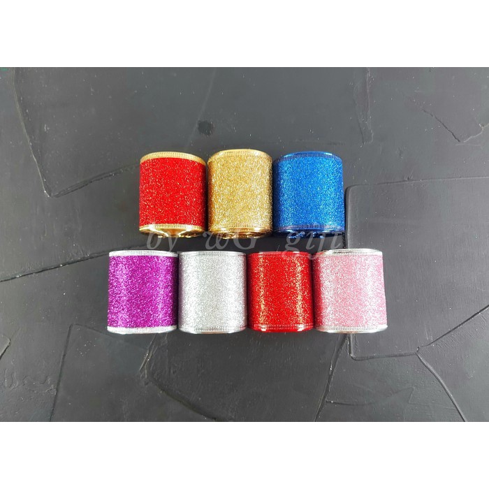 

Pita Gliter; Lebar 6.3 cm; Panjang 6 Yard