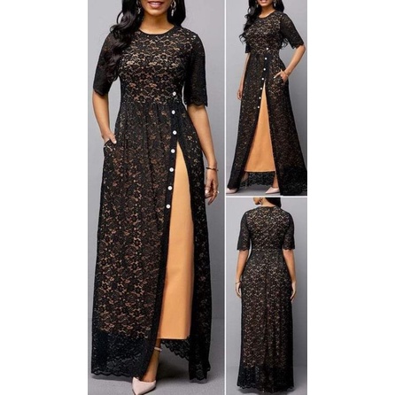 ld 150 cm DRESS BRUKAT PESTA LACE JUMBO BIGSIZE
