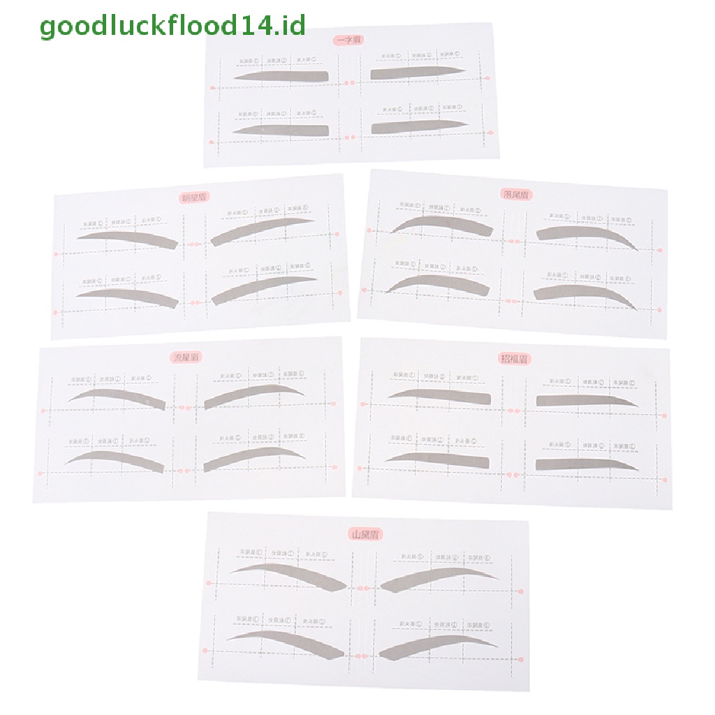 (GOOGFOUR) 24 Pasang / Set Kartu Cetakan Alis Adjustable Untuk Makeup / Kosmetik Wanita