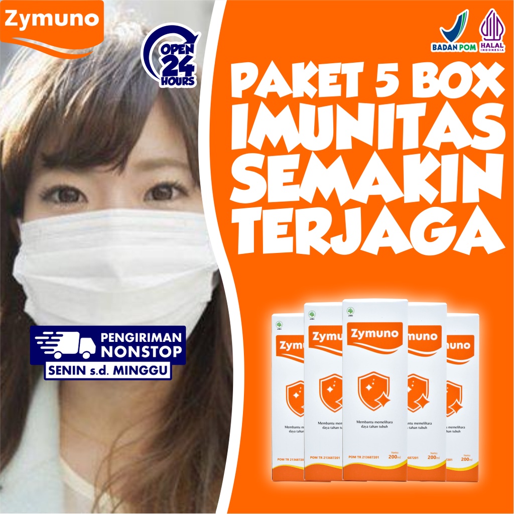 Paket 5 Box Zymuno - Vitamin Herbal Alami Cegah Kanker Tingkatkan Daya Tahan Tubuh Imun Jaga Kesehatan Tubuh Cegah Flu Demam Batuk Masalah Pencernaan Bantu Percepat Penyembuhan Penyakit Booster Imun