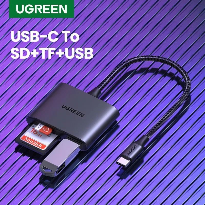 UGREEN TYPE C to Card Reader SD / TF USB 2.0 Adapter