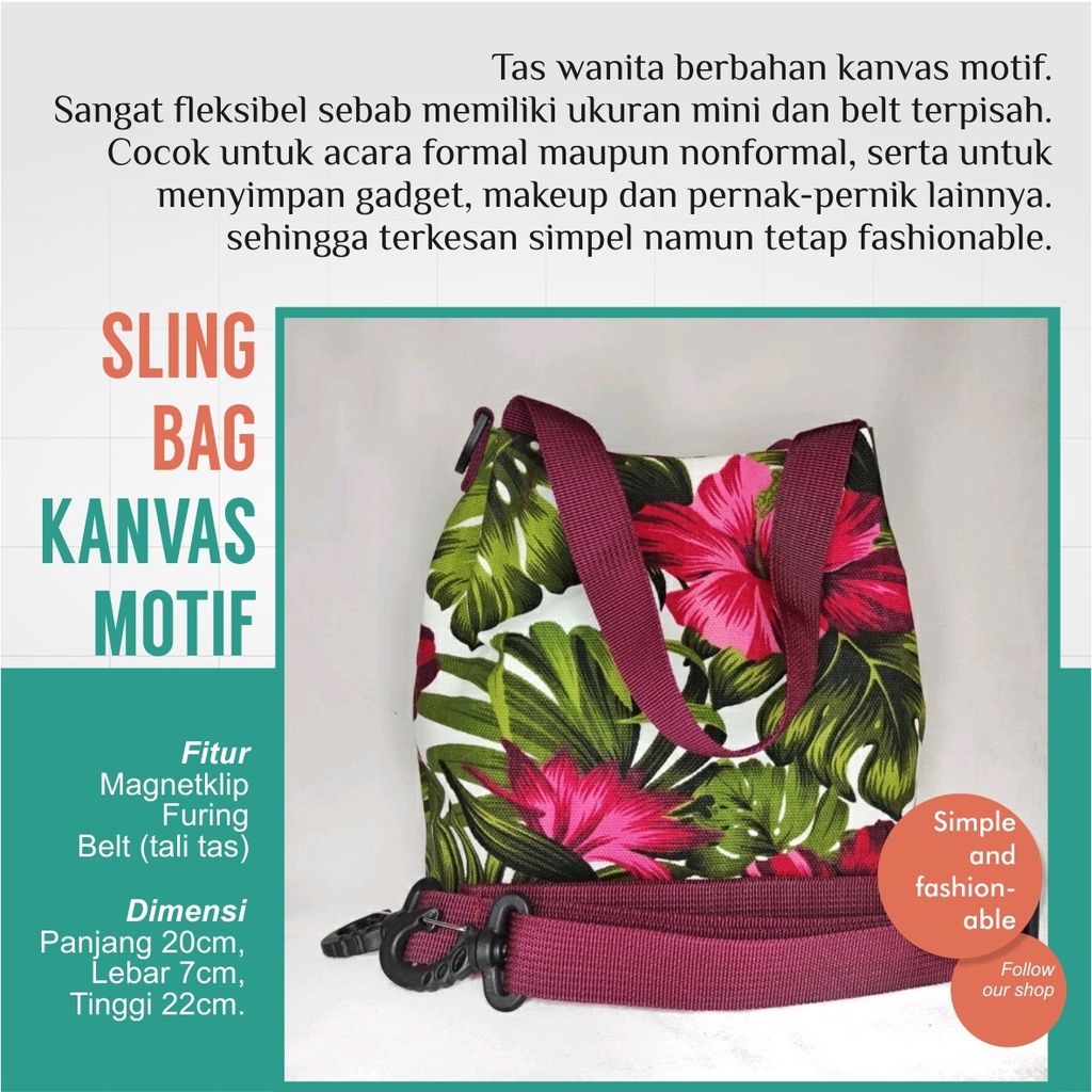 Sling Bag Wanita Kanvas - Tas Jinjing Wanita