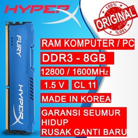 Ram Ram Kingston Hyperx Fury Gaming Ddr3 8Gb 1600Mhz 12800 Ram Pc Ddr3 8Gb