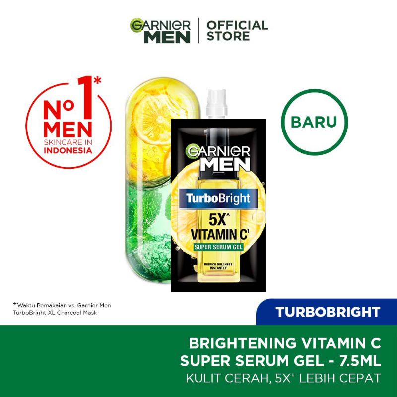 Garnier Men Turbo Bright 5x Vitamin C Super Serum Gel Sachet 7.5 ml
