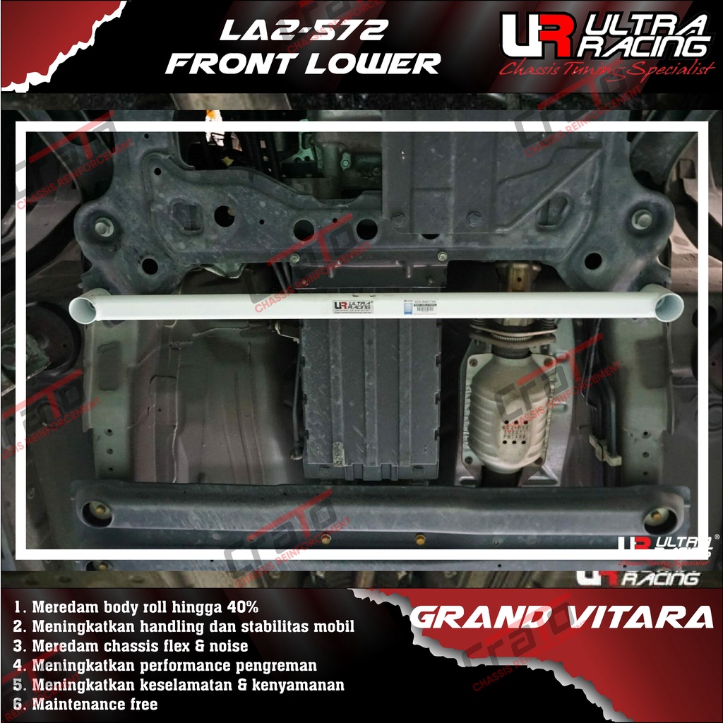 Aksesoris Stabiliser ULTRA RACING Safety Bar - Front Lower Bar 2 Points - Suzuki Grand Vitara - LA2-