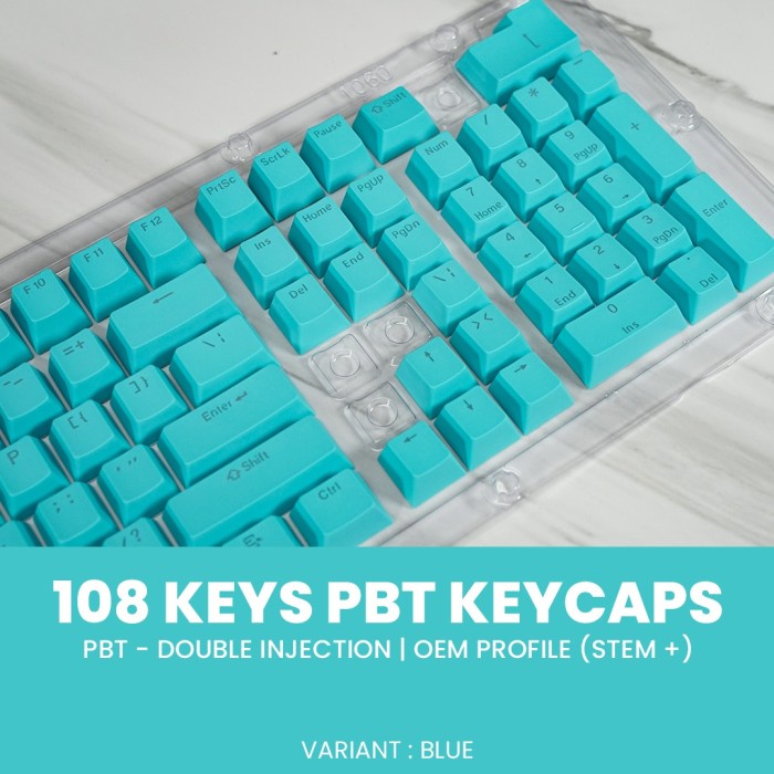 KEYCAPS PBT DOUBLE SHOT BACKLIT MECHANICAL KEYBOARD 108 KEY