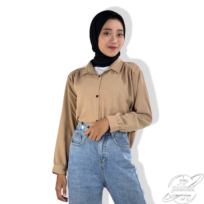 KEMEJA POLOS WANITA HITAM PUTIH MURAH KEMEJA WANITA LENGAN PANJANG ALL SIZE JUMBO